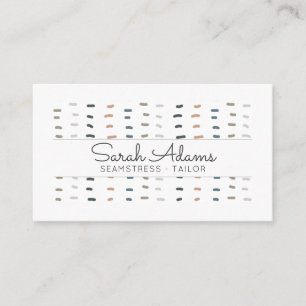 Cute Modern Seamstress Tailor Hand Stitches Logo Business Card