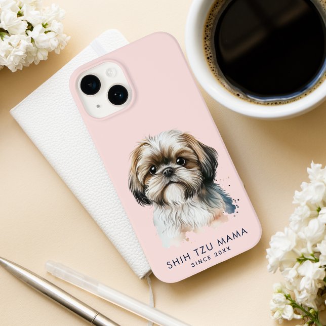 Cute Modern Shih Tzu Mama Personalised Case-Mate iPhone Case (Creator Uploaded)