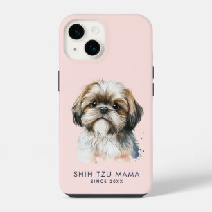 Cute Modern Shih Tzu Mama Personalised iPhone 14 Case