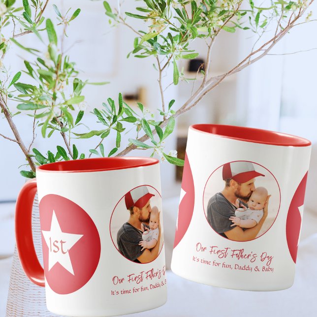 Cute Modern Simple Cool Dad First Fathers Day Mug (Creator Uploaded)