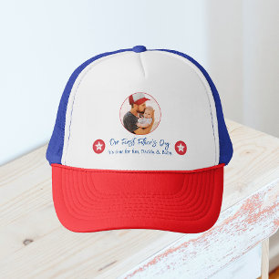 Cute Modern Simple Daddy Baby First Fathers Day Trucker Hat