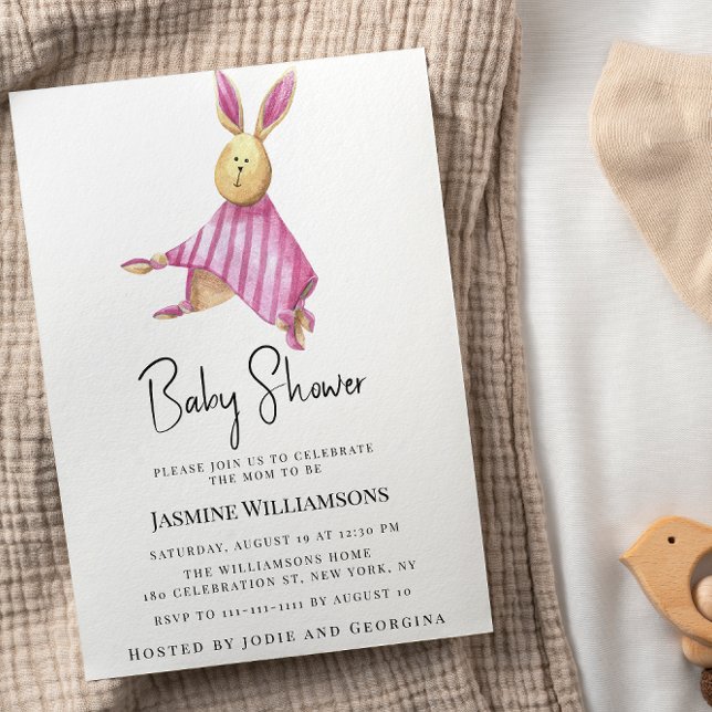 Cute modern simple pink baby shower Invitation (Creator Uploaded)