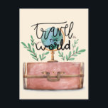 cute modern summer travel watercolor illustration postcard<br><div class="desc">cute summer travel watercolor illustration postcard || eurotrip with friends</div>