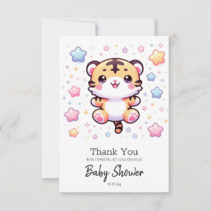 Cute Modern Tiger Baby Shower Thank You Card