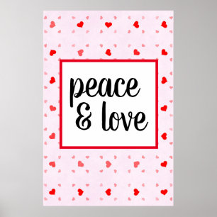 Cute Modern Typography Peace and Love Poster