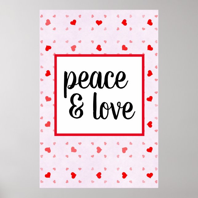 Cute Modern Typography Peace and Love Poster (Front)