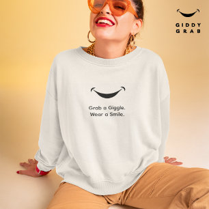 Cute Modern Typography Smile Simple White Sweatshirt