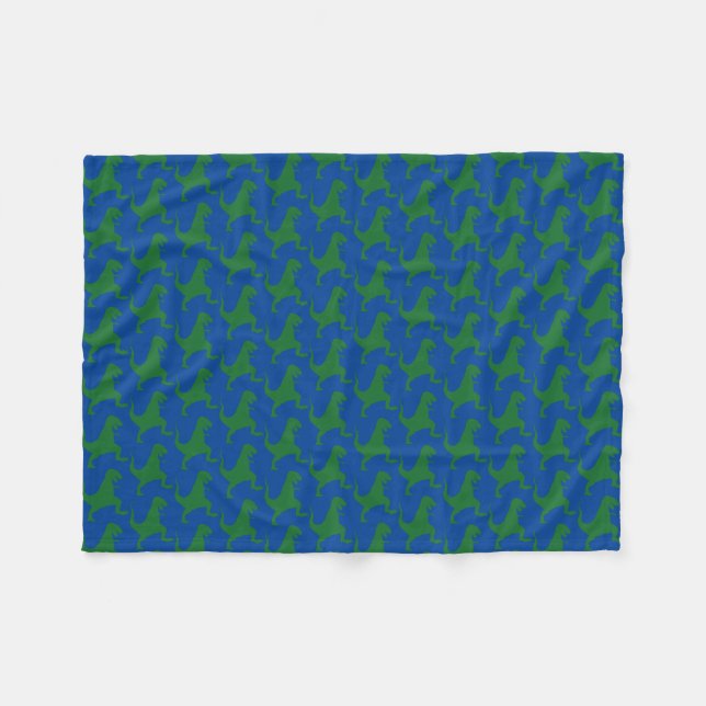 Cute Modern Tyrannosaurus rex Dinosaur Pattern Fleece Blanket (Front (Horizontal))
