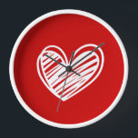 Cute Modern Unique Red Hearts Elegant Romantic Clock<br><div class="desc">A simple yet gorgeous Valentine's Day hearts wall clock. If you like this design on other items,  please inbox us. We will list them for you. Do check out our other themed stores.</div>