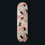 Cute Modern Watercolor Paris Cafe Cat Pattern Skateboard<br><div class="desc">This cute design features a black cat on a watercolor French background. #cat #kitten #cute #gifts #giftsforher #girly #feminine #paris #french #skate #skateboard #skateboarding #sport #outdoor #fun #games #design #designer</div>