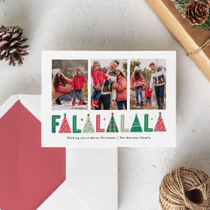 Cute Modern Whimsical Fa La La Holiday Photo
