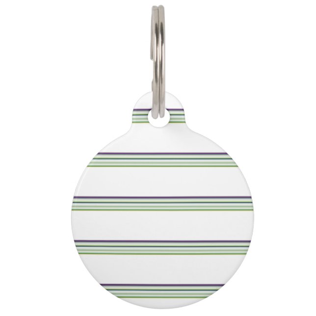Cute modern white stripes pet tag (Front)