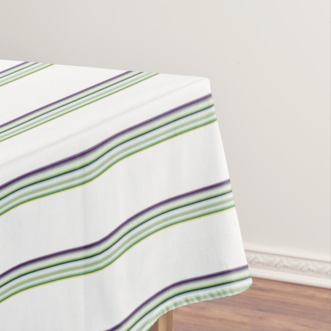 Cute modern white stripes tablecloth (In Situ)