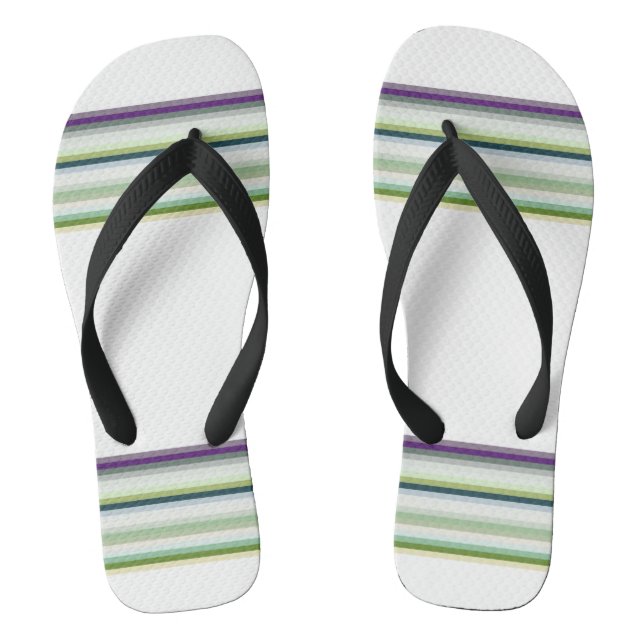 Cute modern white stripes thongs (Footbed)