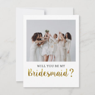 Cute Modern Will You Be My Bridesmaid Photo Invitation