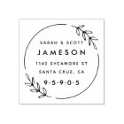 Cute Modern Wreath Married Couple Return Address
