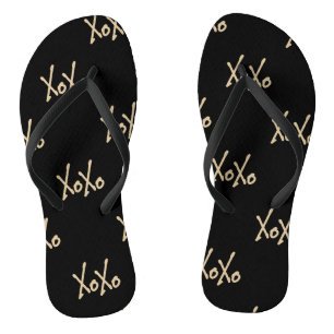 Cute Modern XOXO Typography Thongs