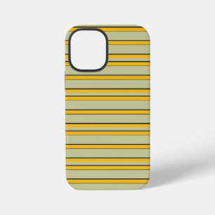 Cute modern yellow stripes iPhone 12 mini case