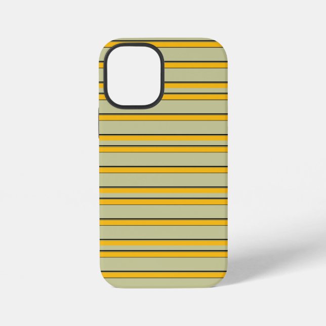 Cute modern yellow stripes iPhone case (Back)