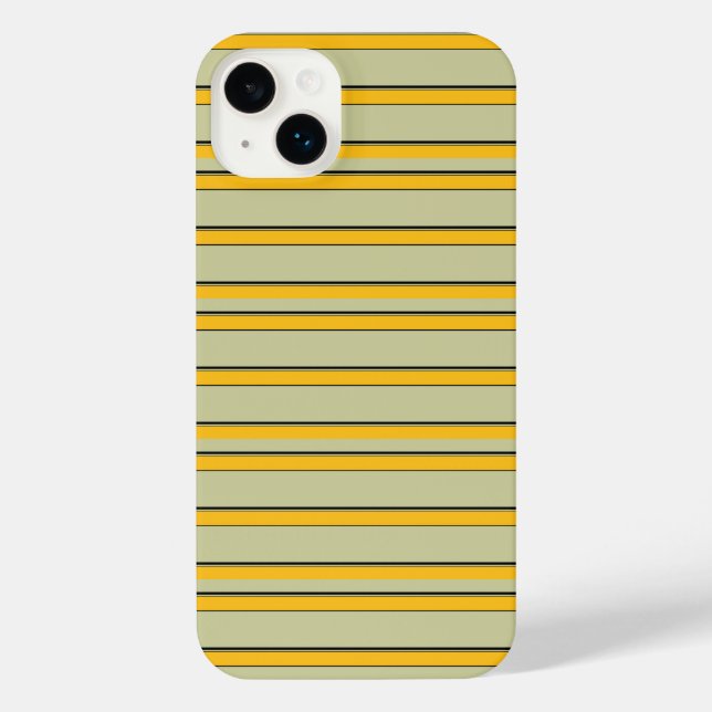 Cute modern yellow stripes iPhone case (Back)
