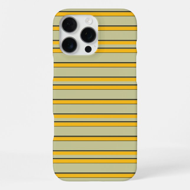 Cute modern yellow stripes iPhone case (Back)