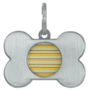 Cute modern yellow stripes pet ID tag
