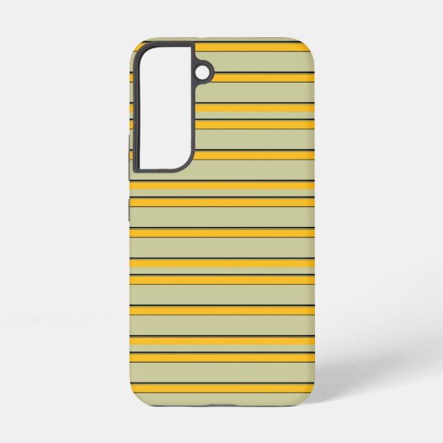 Cute modern yellow stripes samsung galaxy s22 case (Back)