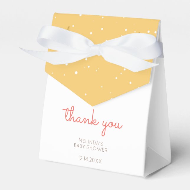  Cute Modern Yellow Wild One Sloth Baby Shower Favour Box (Front Side)