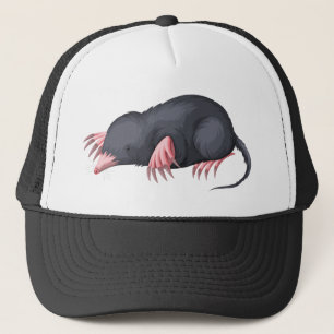 Cute mole character trucker hat