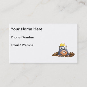 Cute Mole Digging Cartoon Business Card