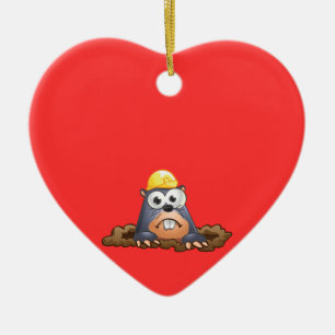 Cute Mole Digging Cartoon Ceramic Tree Decoration