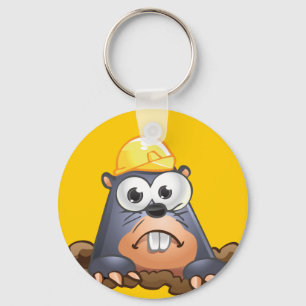 Cute Mole Digging Cartoon Key Ring