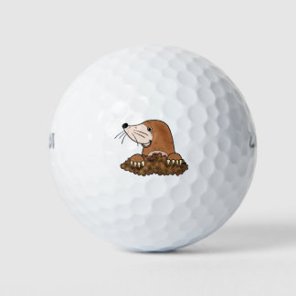 Cute mole funny small animal cartoon art golf balls