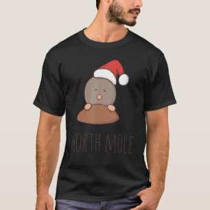 Cute Mole Snowman Santa Hat Holiday Party Christma T-Shirt