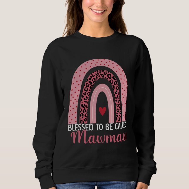 Cute Mom Grandma Blessed To Be Called Mawmaw Leopa Sweatshirt (Front)