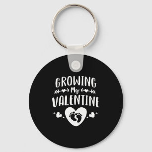 Cute Mom Growing My Valentine Shirt Pregnancy Anno Key Ring