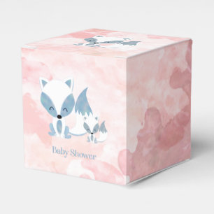 Cute Momma and Baby Fox Baby Shower Favour Box