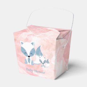 Cute Momma Fox and Baby Fox Baby Shower Favour Box