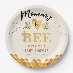 Cute Mommy to Bee Gender Neutral baby shower Paper Plate