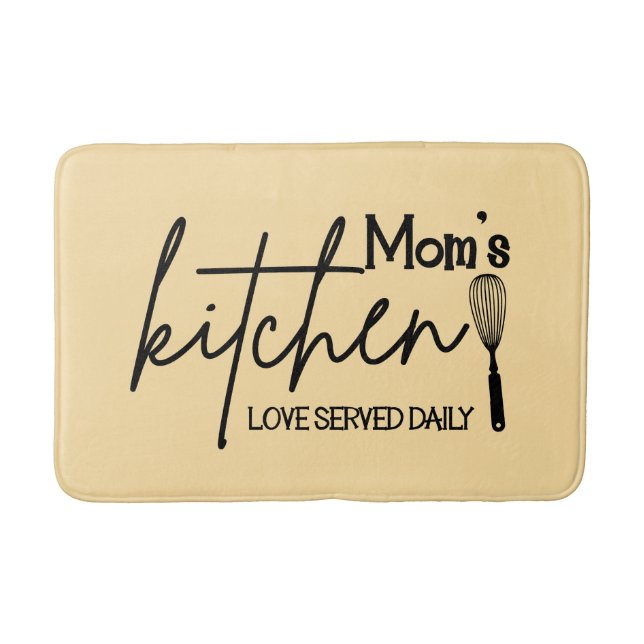 Cute Mom's kitchen word art Bath Mat (Front)
