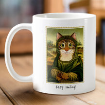 Cute Mona Lisa Cat Custom Text