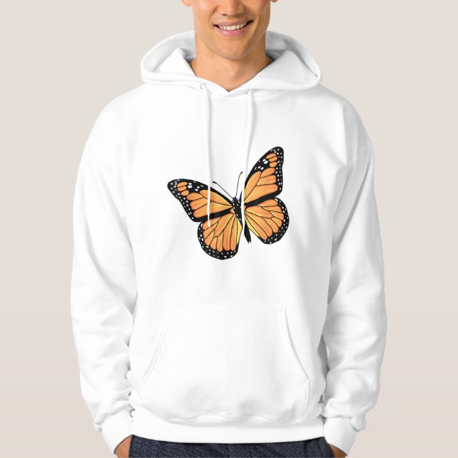 Cute Monarch Butterfly Art Men Women Garden Butter Hoodie (Front)