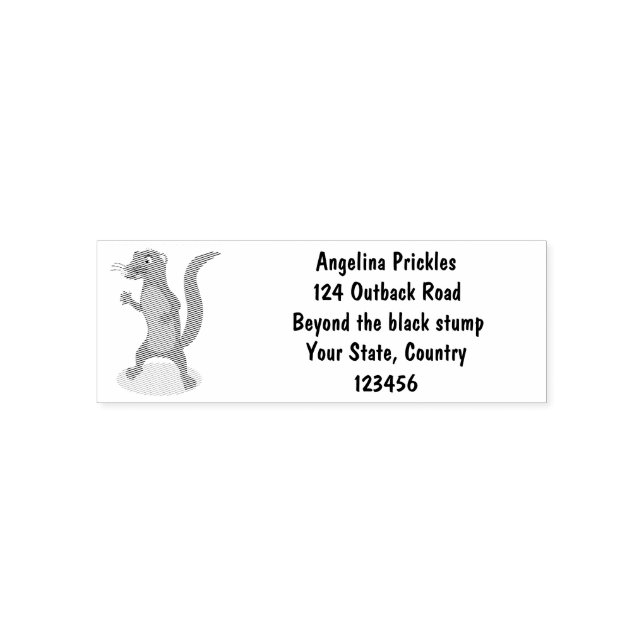 Cute mongoose cartoon illustration self-inking stamp (Design)