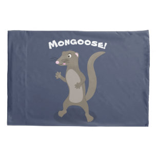 Cute mongoose happy cartoon illustration pillowcase