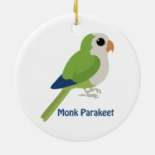 Cute Monk Parakeet Ceramic Tree Decoration