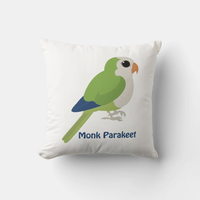 Cute Monk Parakeet Cushion (Front)