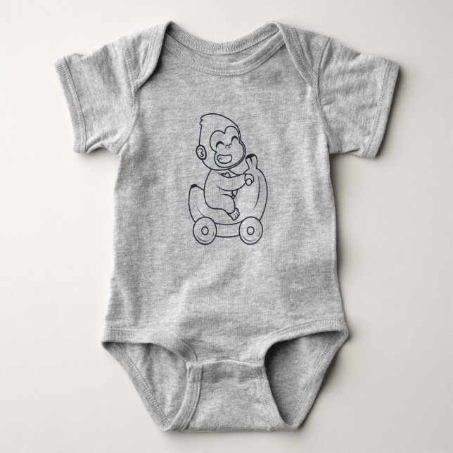 cute monkey baby bodysuit (Front)