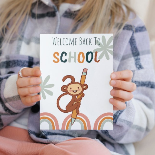 Cute Monkey Back to School Holiday Card (Creator Uploaded)