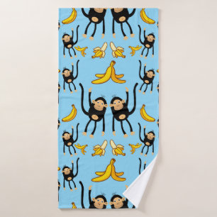 Cute Monkey Birthday  Bath Towel