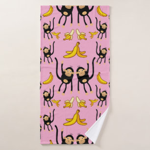 Cute Monkey Birthday Bath Towel